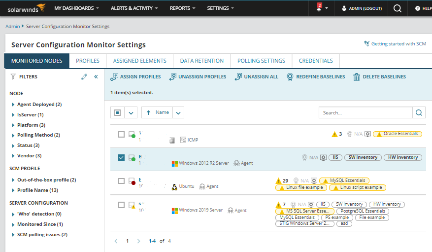 Monitored nodes - Step 1
