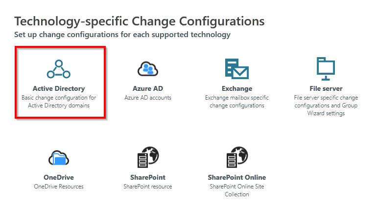 Customize the Active Directory (AD) change configuration