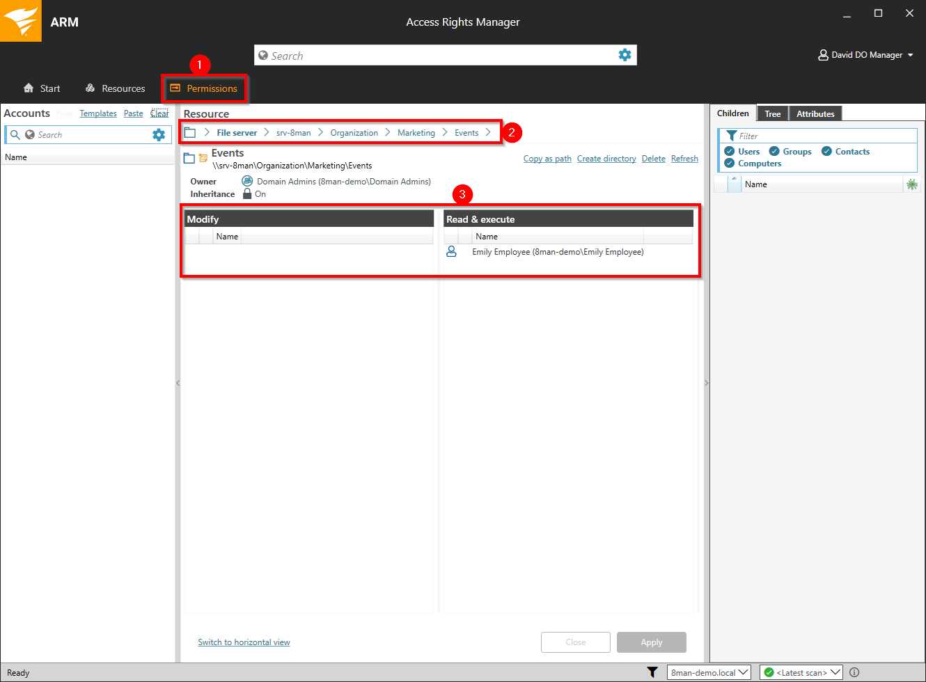 Grant and remove file server access rights