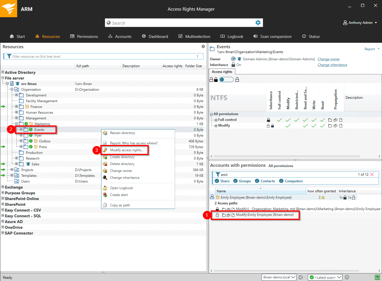 E017-05 EN Mehrfachberechtigungen auf Verzeichnissen entfernen