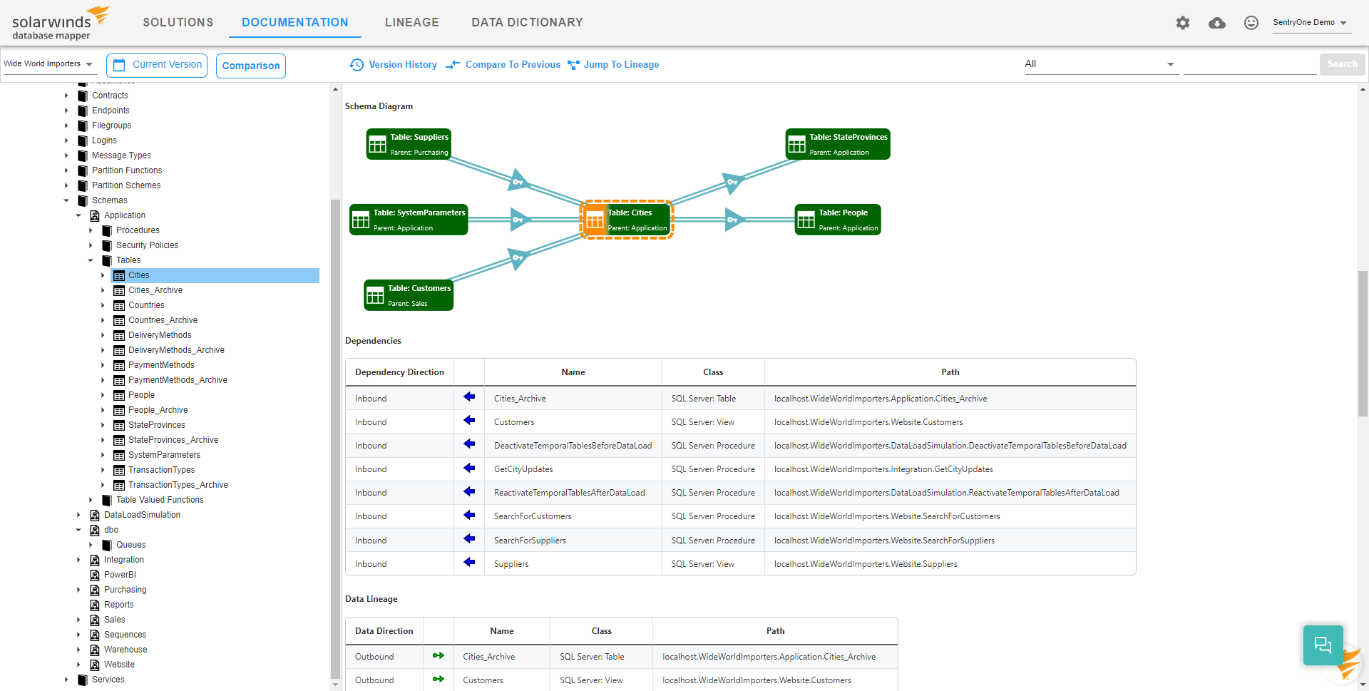 Database Mapper Web Portal Documentation page for Solution Version 2022.3 Documentation page displaying a Data Flow task table with property and values, a summary of the task, and a task diagram.