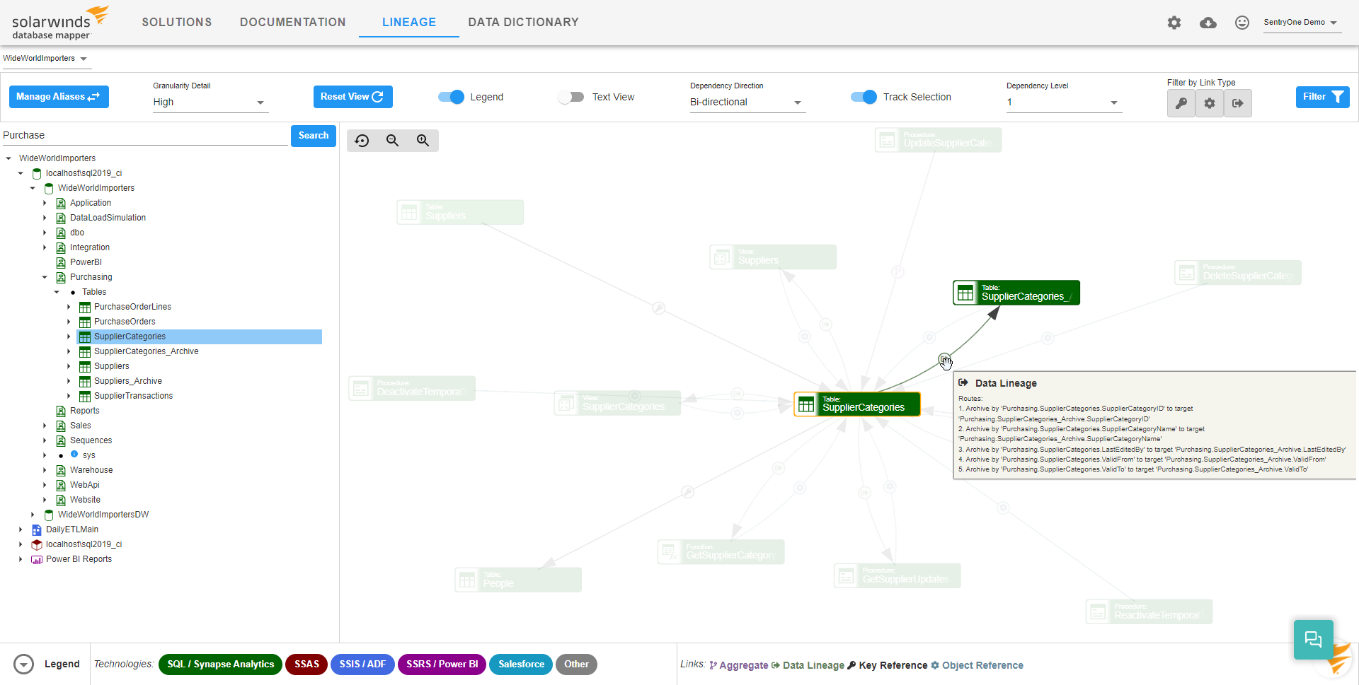 Database Mapper Lineage hover over route to display tooltip Version 2022.3 Database Mapper Lineage hover over route to display tooltip