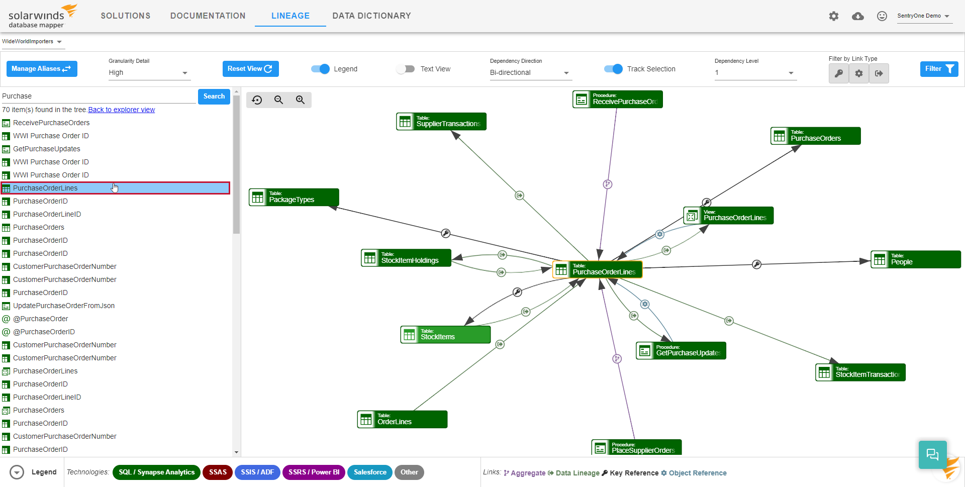 Database Mapper Lineage select object from Search results Version 2022.3 Database Mapper Lineage select object from Search results