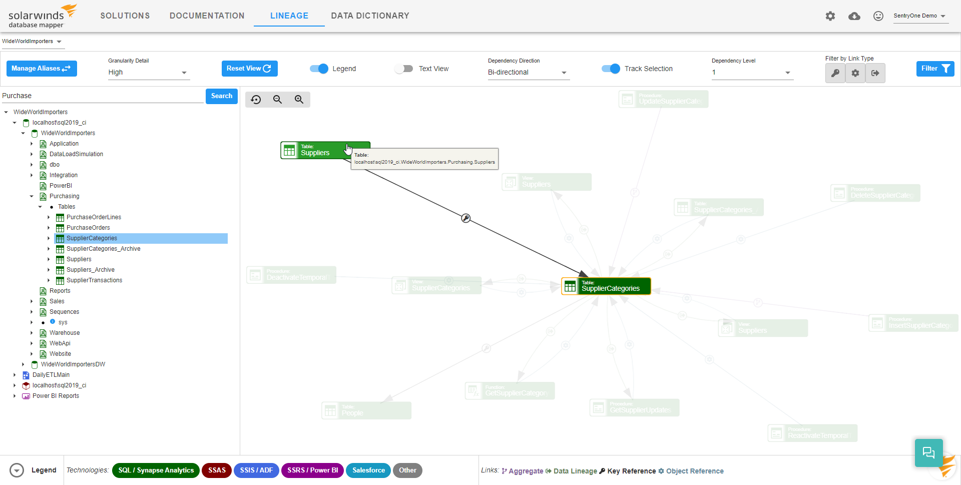 Database Mapper Lineage hover over object to display tooltip Version 2022.3 Database Mapper Lineage hover over object to display tooltip
