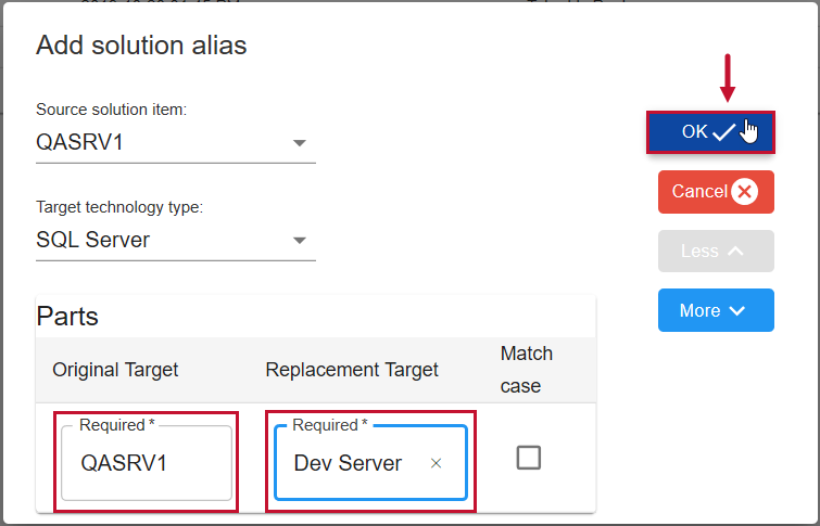 Database Mapper Add solution alias select Ok Version 2022.2 Database Mapper Add solution alias select Ok