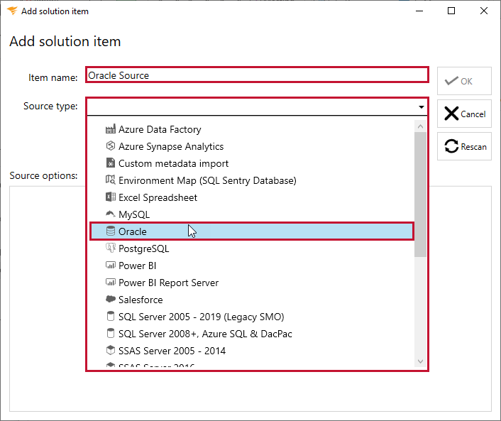 Database Mapper Add Solution Item Oracle Version 2022.2 Database Mapper Add Solution Item Oracle