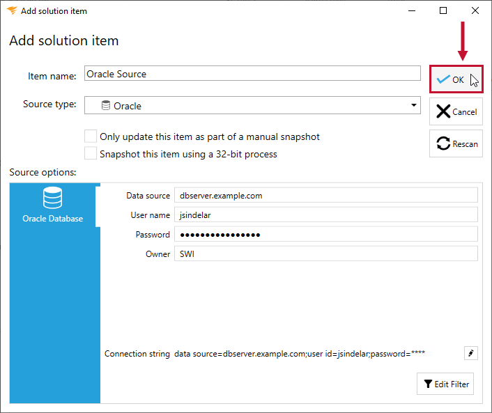 Database Mapper Add Solution Item Oracle select Ok Version 2022.2 Database Mapper Add Solution Item Oracle select Ok