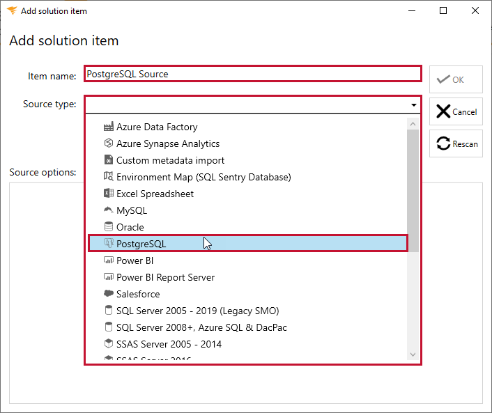 Database Mapper Add Solution Item PostgreSQL Version 2022.2 Database Mapper Add Solution Item PostgreSQL