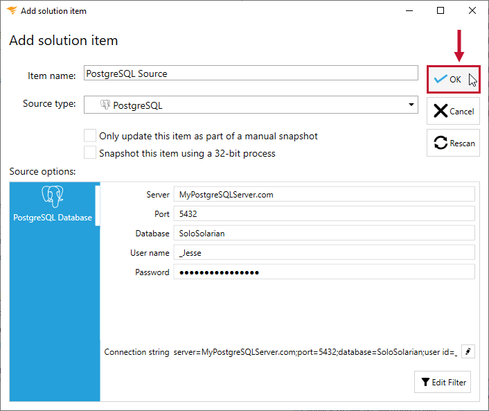 Database Mapper Add Solution Item PostgreSQL select Ok Version 2022.2 Database Mapper Add Solution Item PostgreSQL select Ok
