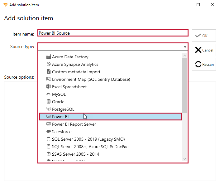 Database Mapper Add Solution Item Power BI Version 2022.2 Database Mapper Add Solution Item Power BI