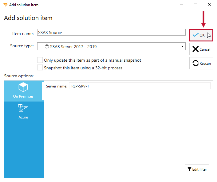 Database Mapper Add Solution Item SSAS select Ok Version 2022.2 Database Mapper Add Solution Item SSAS select Ok