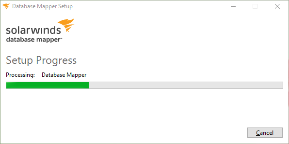 Database Mapper Setup Progress Version 2022.2 Database Mapper Setup Progress displaying a green progress bar.