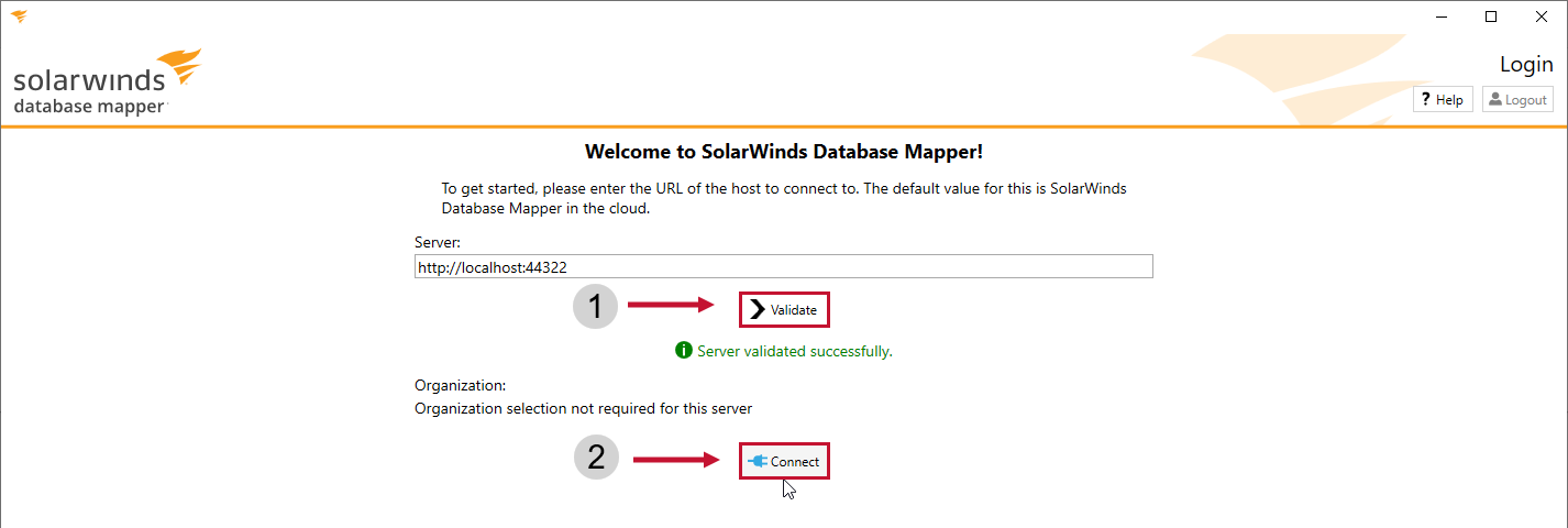 Database Mapper Solution Configuration tool validate server on prem example Version 2022.2 Database Mapper Solution Configuration tool validate server on prem