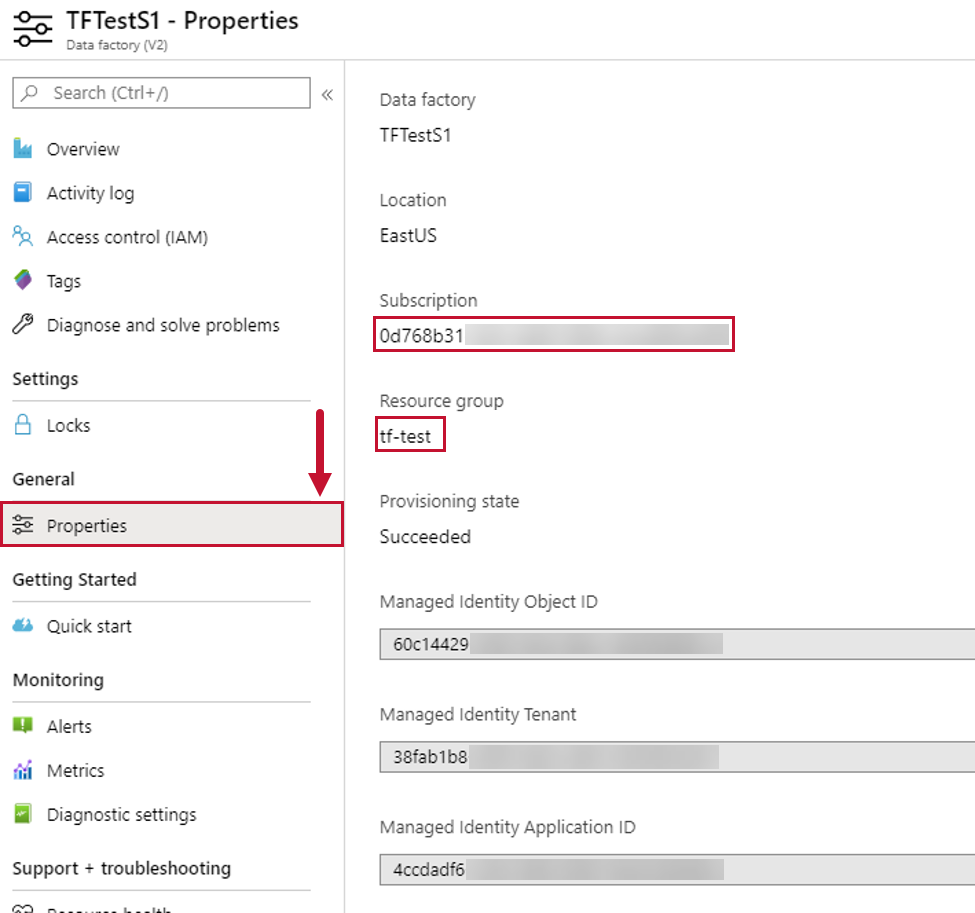 Azure App General Properties Azure App General Properties