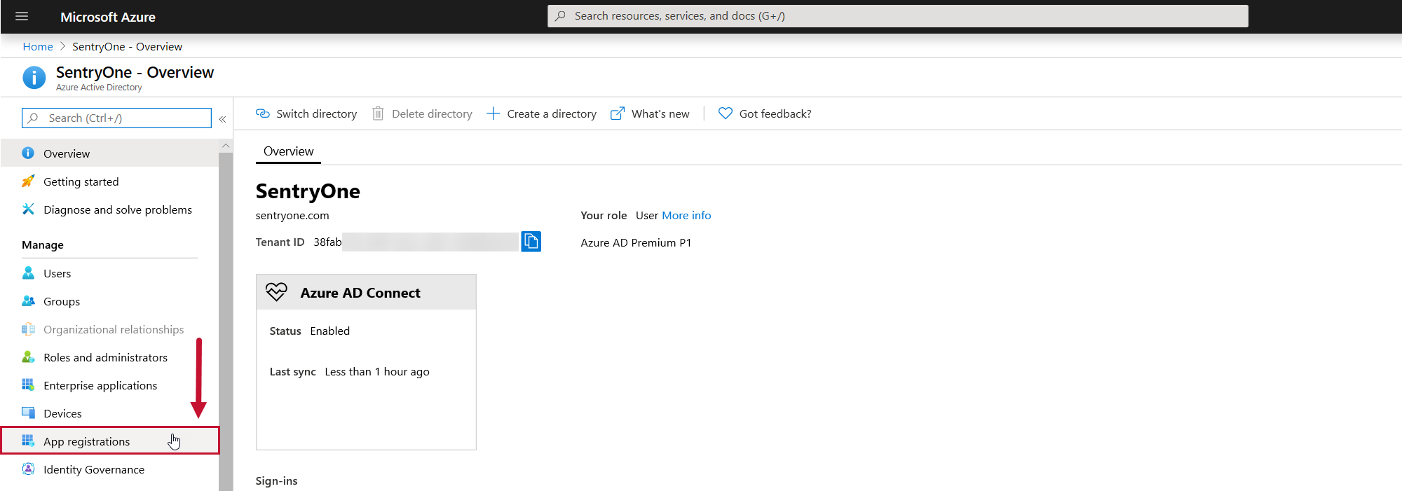 Azure Active Directory select App Registrations Azure Active Directory select App Registrations