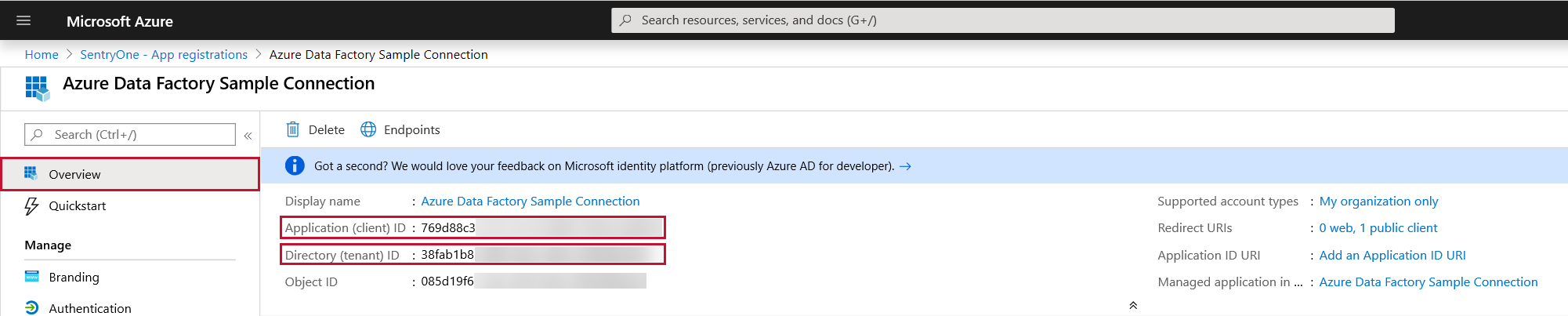 Azure ADF App Overview example