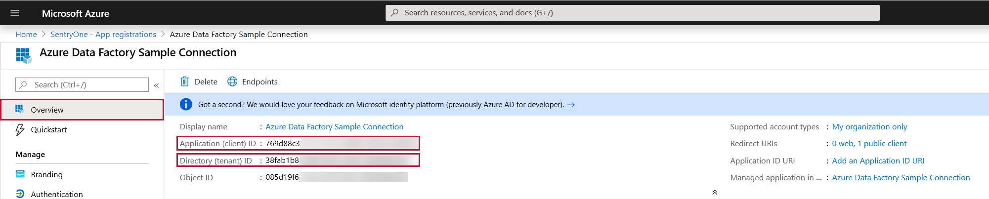 Azure ADF App Overview example Azure ADF App Overview example