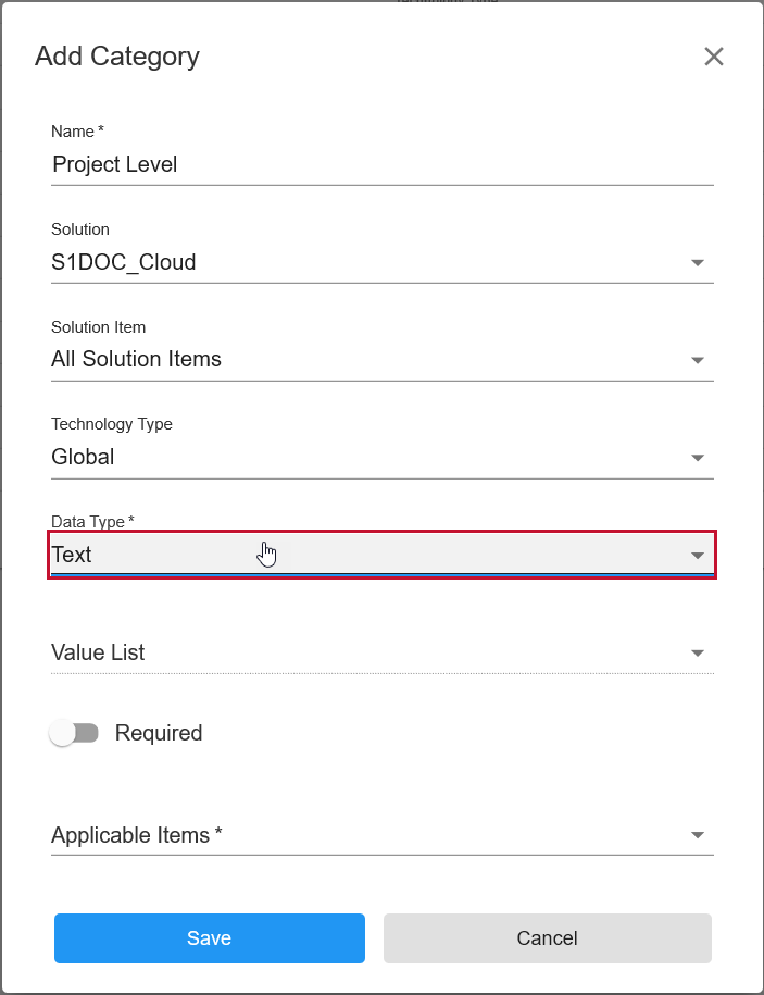 Database Mapper Data Dictionary Add Category select Data Type Version 2021.18 Database Mapper Data Dictionary Add Category select Data Type
