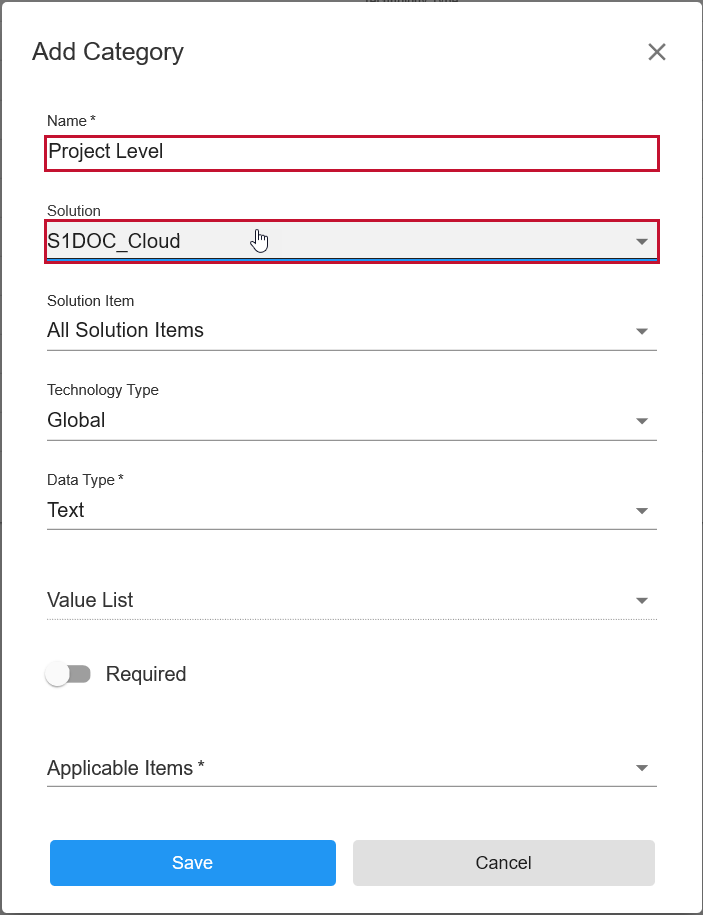 Database Mapper Data Dictionary Add Category select Solution Version 2021.18 Database Mapper Data Dictionary Add Category select Solution