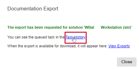 Database Mapper Documentation Export window select Task History Version 2022.2 Database Mapper Documentation Export window select Task History
