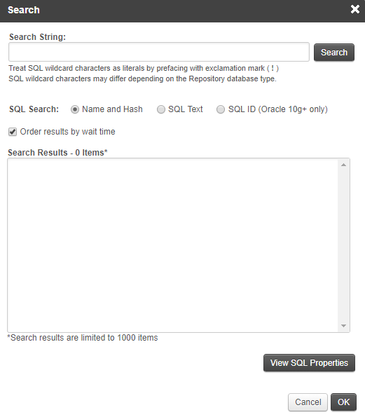 Search for a SQL statement to report on