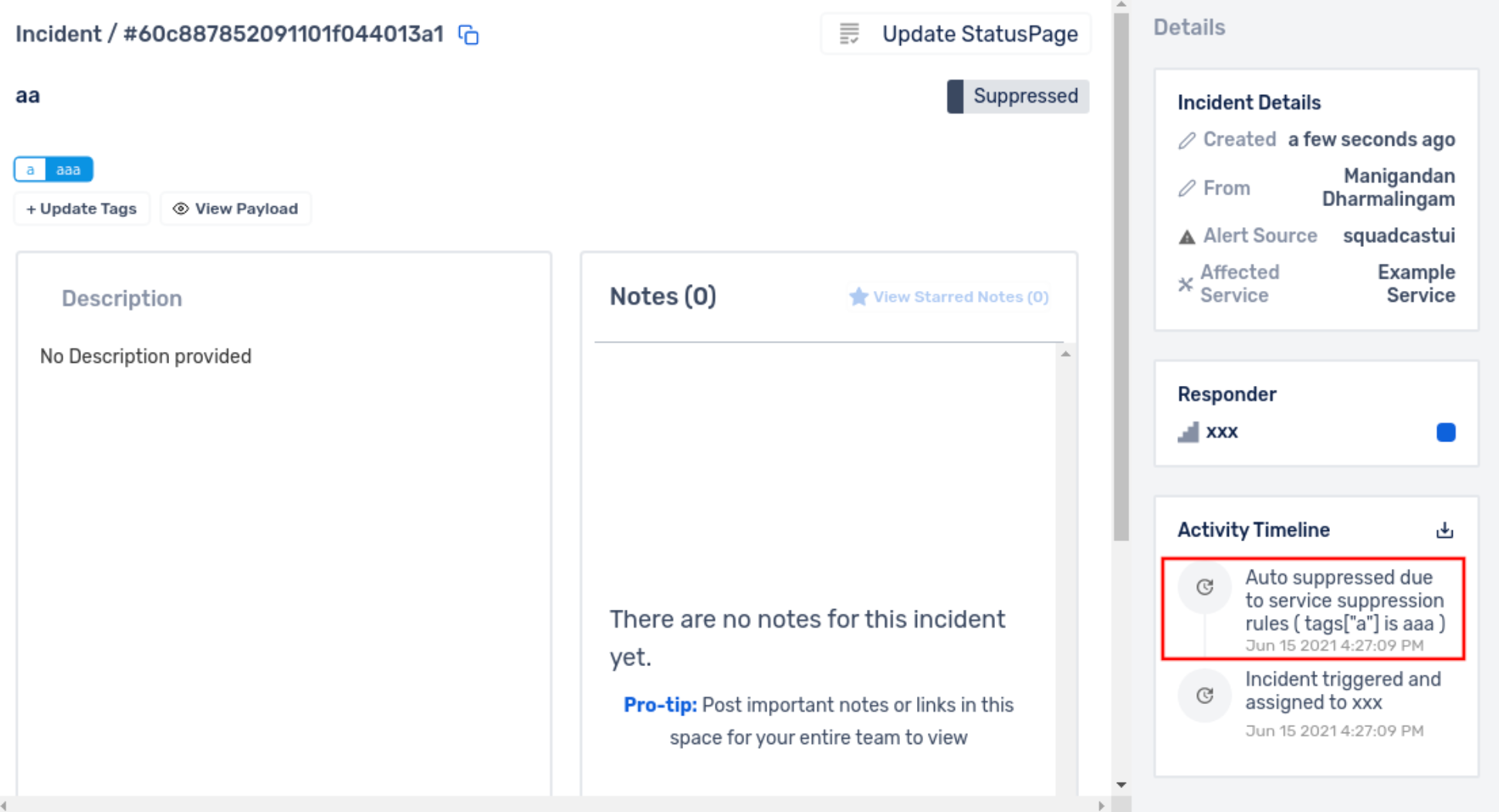 Search through configured Alert Suppression Rules