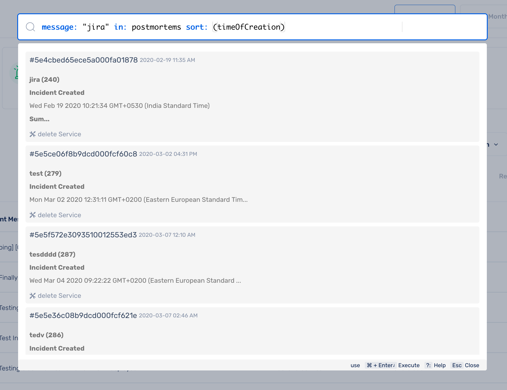 Squadcast search goto commands