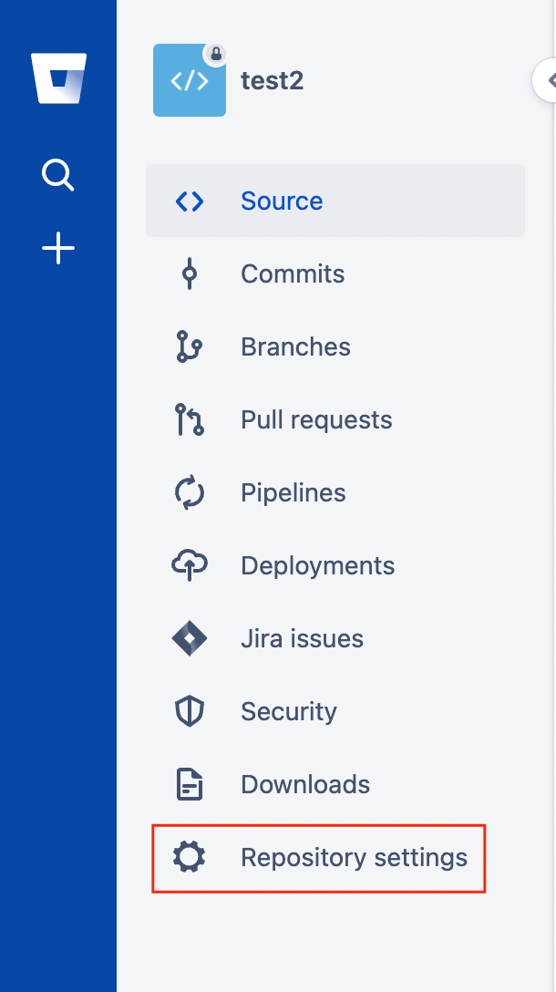 Setting up Squadcast Webhook in Bitbucket: Access repository settings to add the Webhook for Squadcast integration