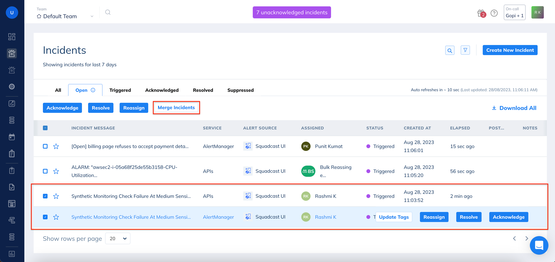 Select or Create a parent Incident in Squadcast for Incident Management