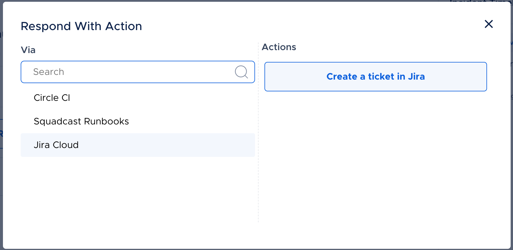 Message after Jira ticket creation