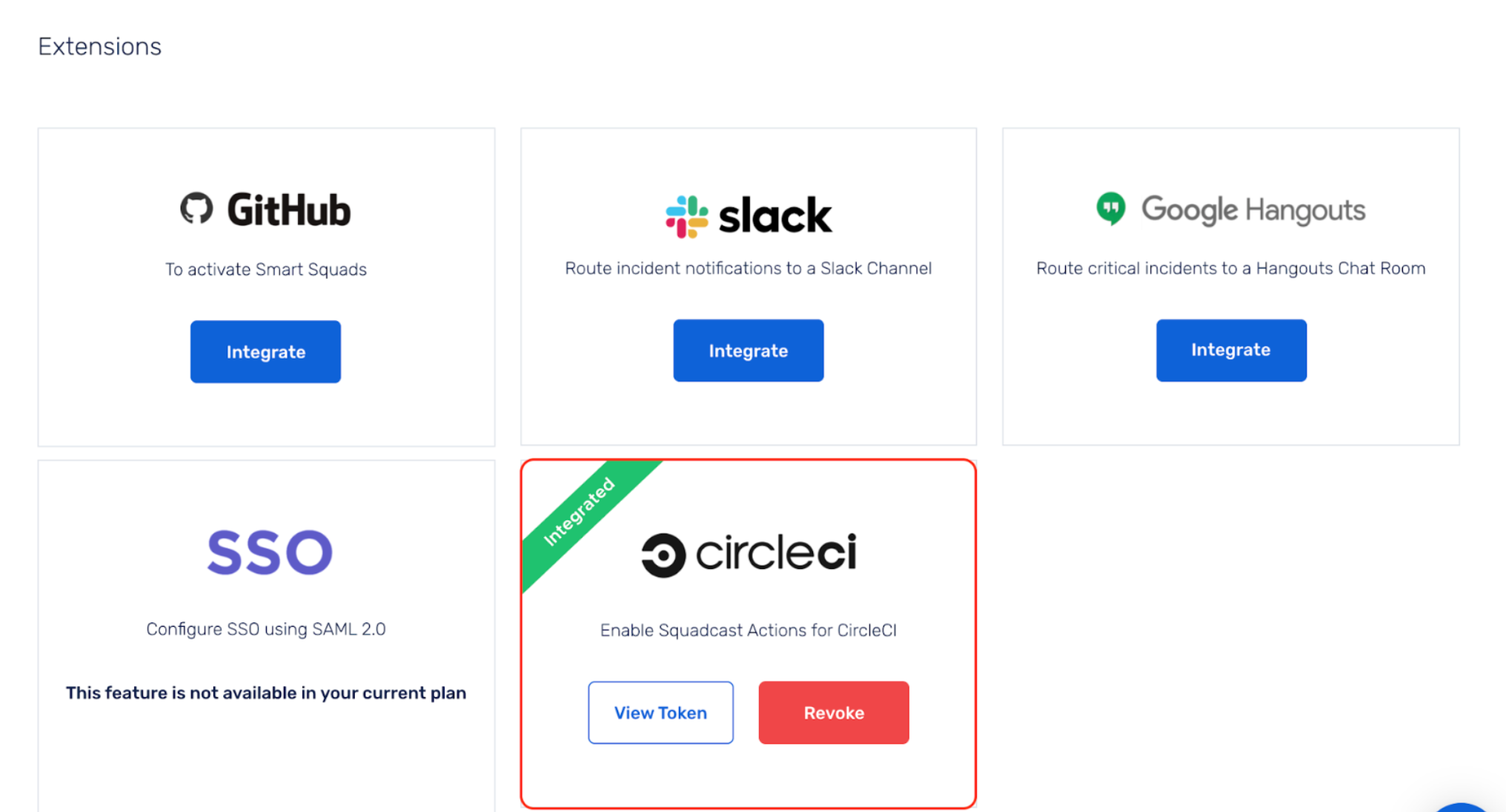 Create new API token for Squadcast