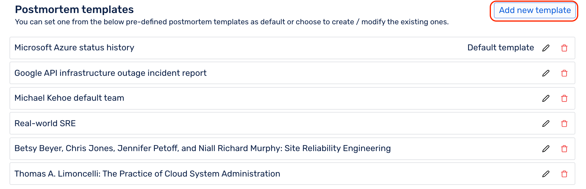 Select postmortem as default