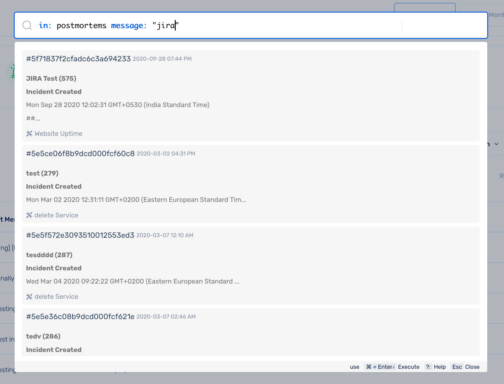 Squadcast search goto commands