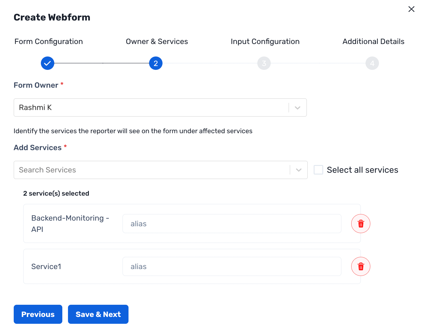 Create tags for Webforms