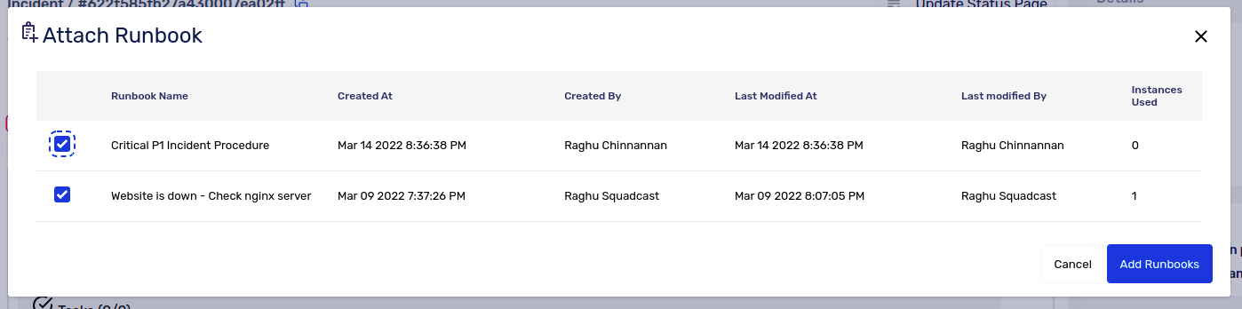 Attaching Runbooks to Incidents