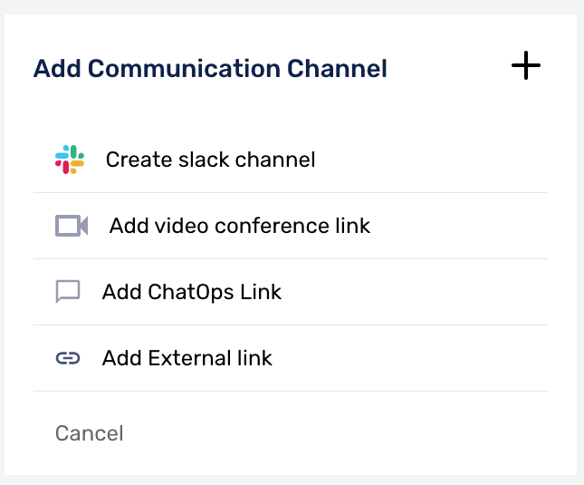 Add Communcation Channel link and Label
