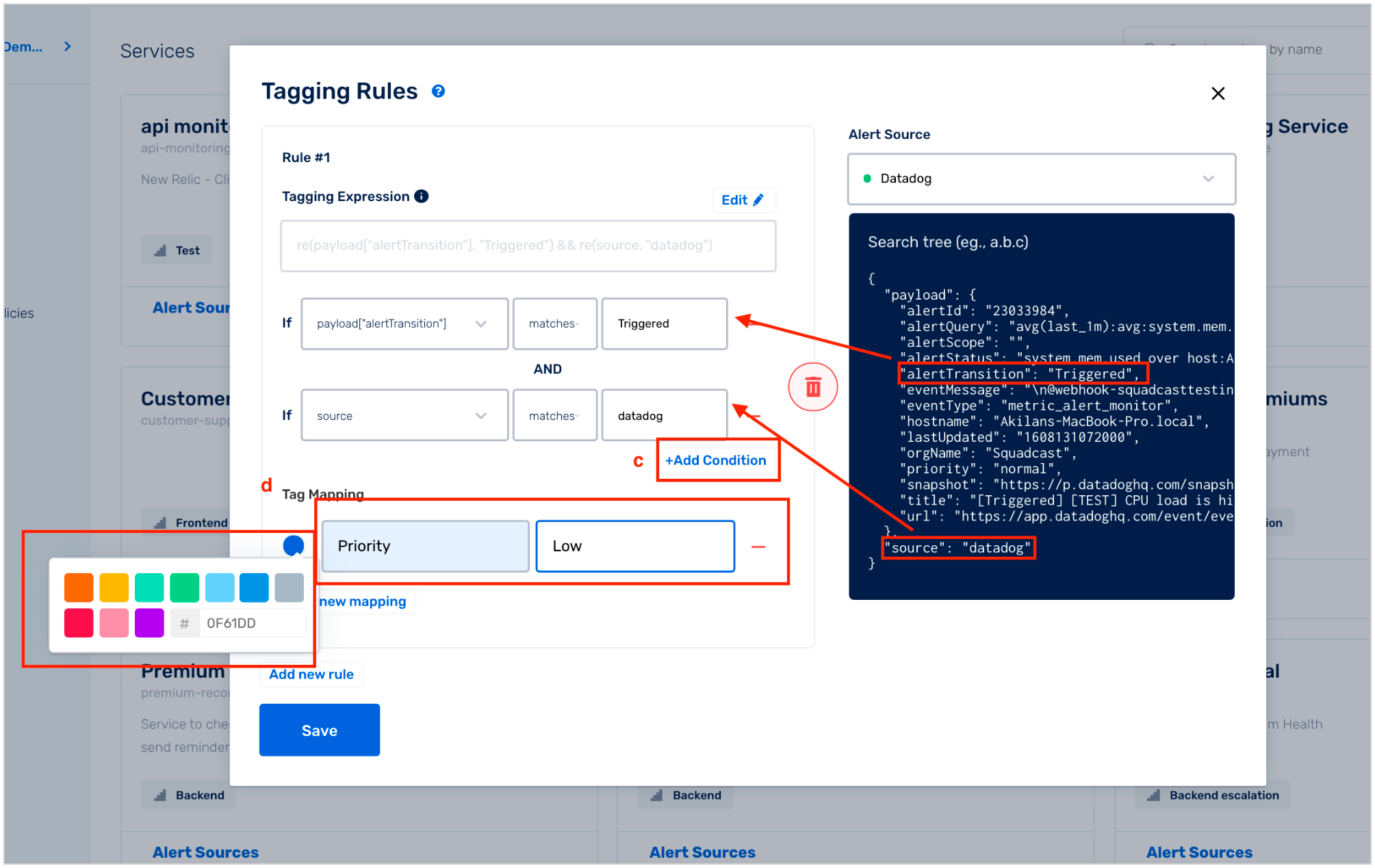 Add Event Tagging via UI-based Rule Builder