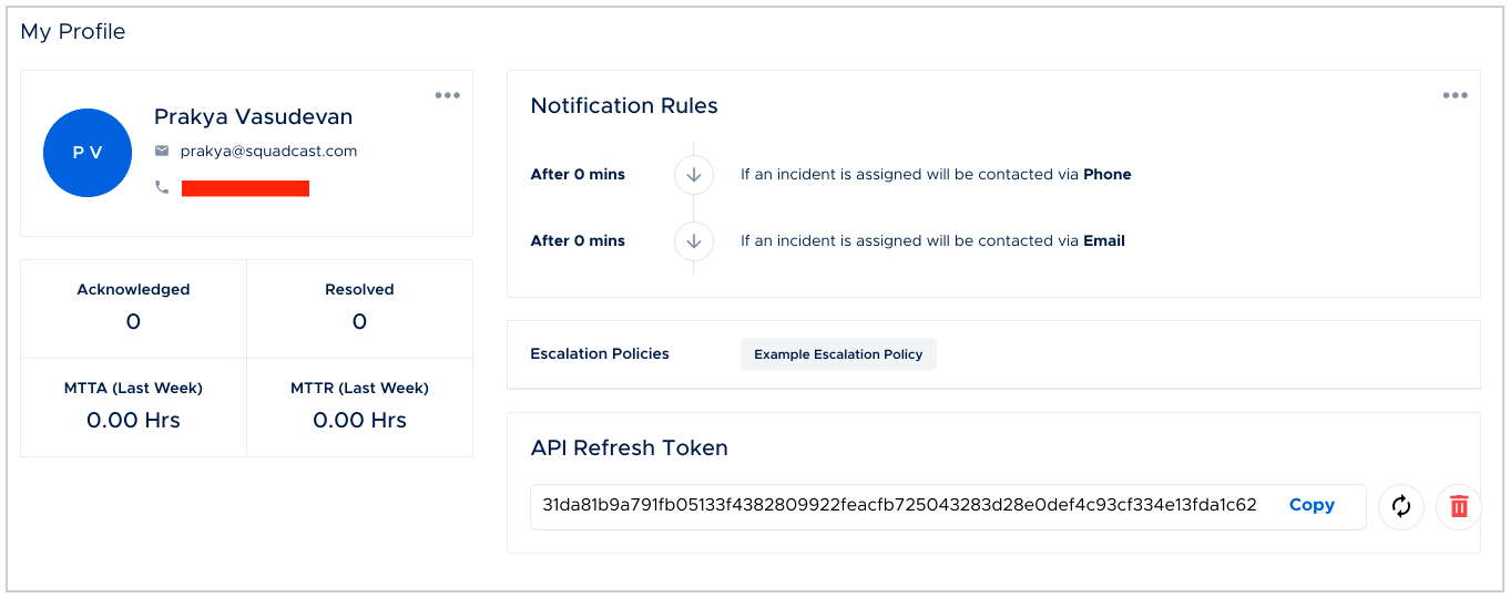 Selecting the user to assign an API Token