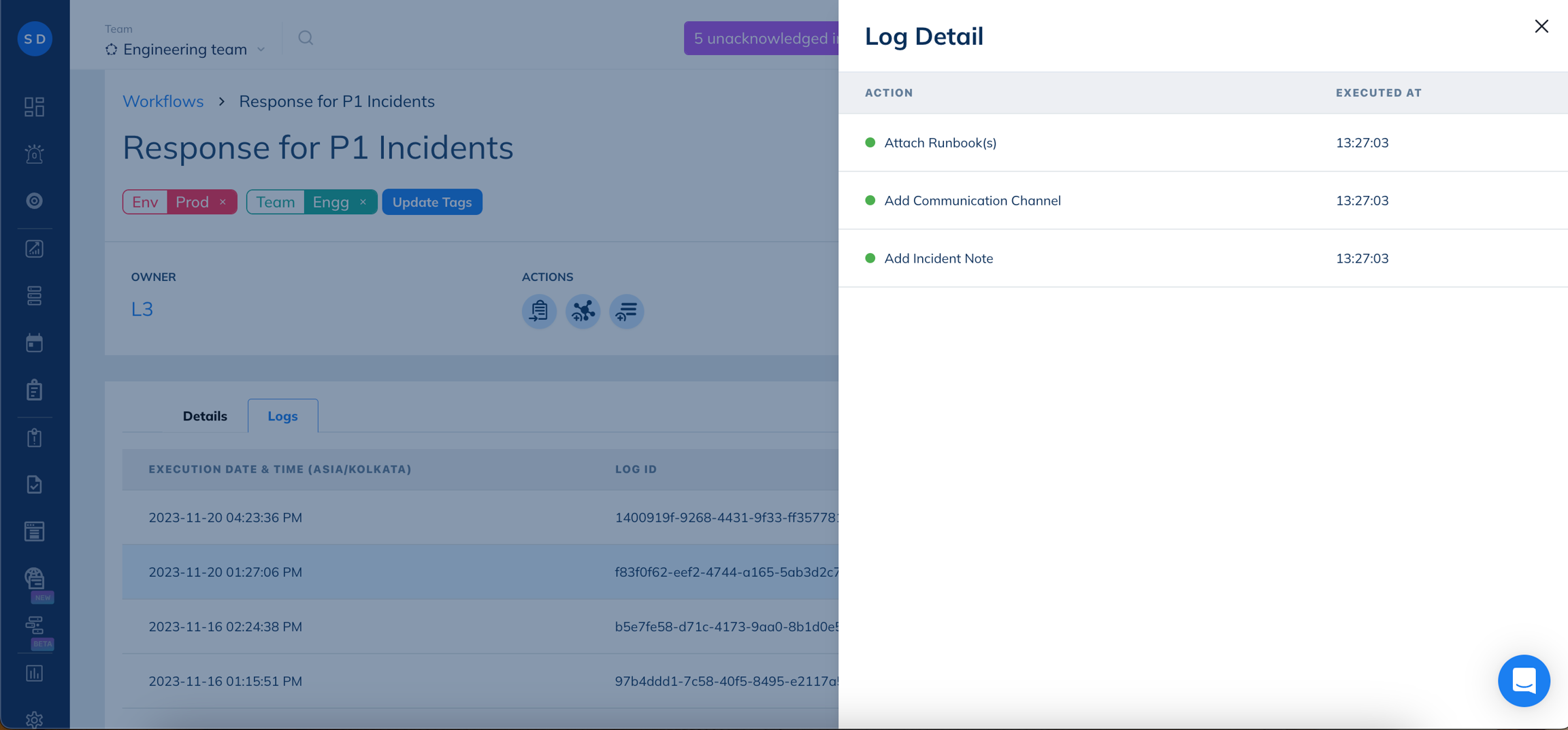 Image. View Log Details