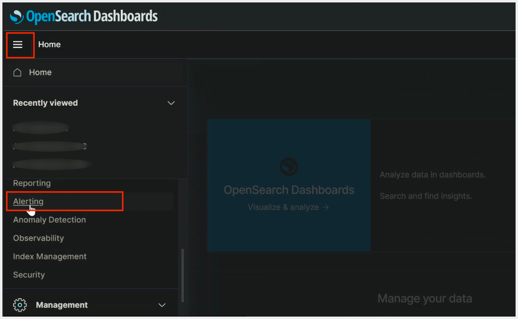 Alerting selection in Amazon OpenSearch dashboard to integrate Squadcast webhook