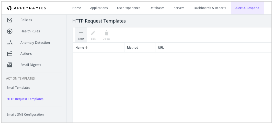 creating HHTP request templets in AppDynamics
