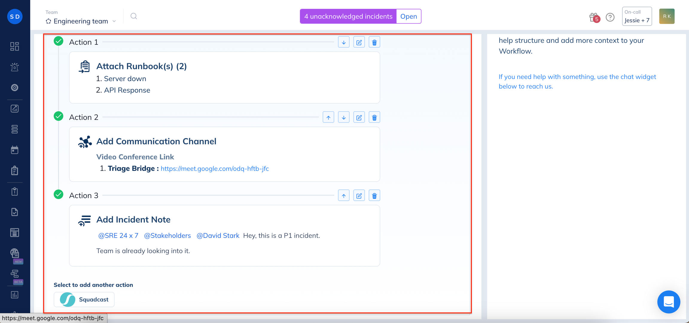 Image. Add Details for Sequence of Actions