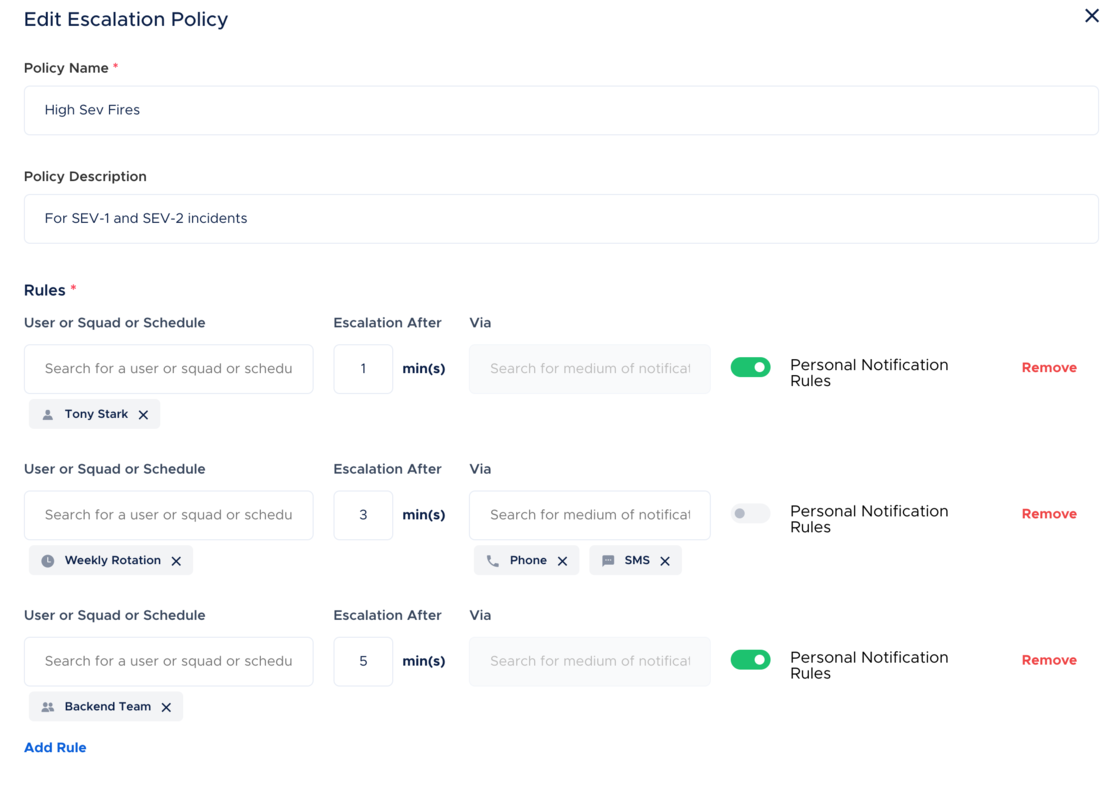 Improvement: Escalation Policies