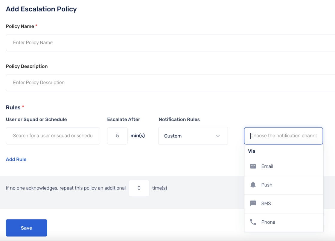 UI Improvement: Escalation Policies