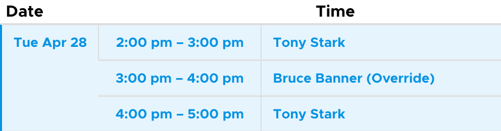 Schedule Overrides