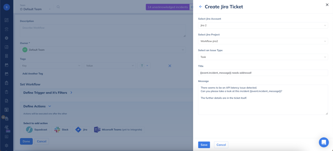 New Workflows Action: Jira Action
