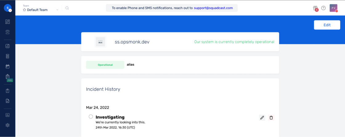 Improvement: Editing & Deleting Updates to Status Pages