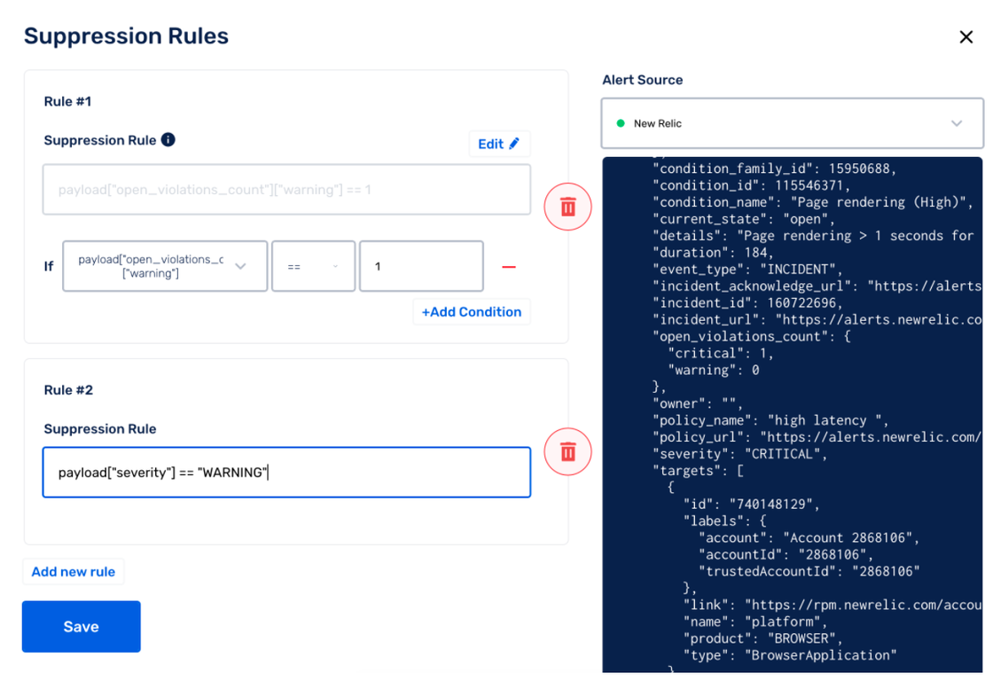 Improved Suppression Rules