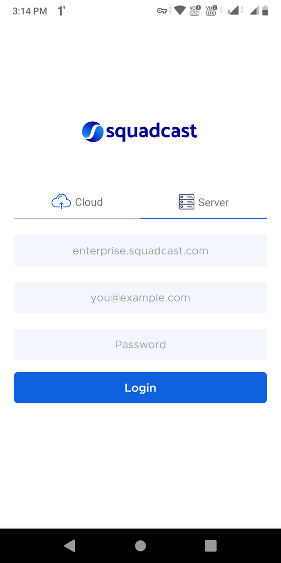 Squadcast Server support in mobile app