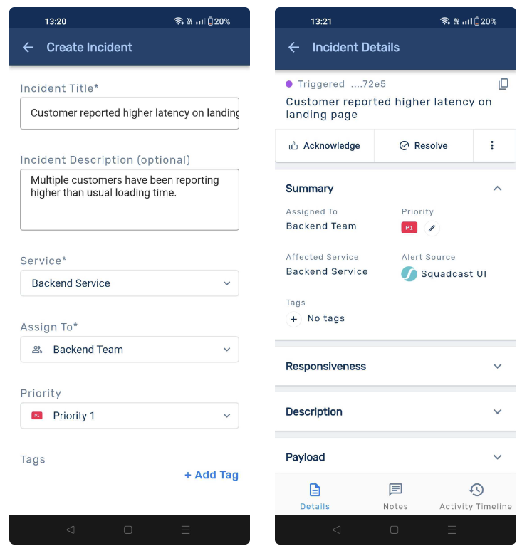 Incident Priority in Mobile App